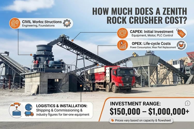 ZENITH rock crusher cost