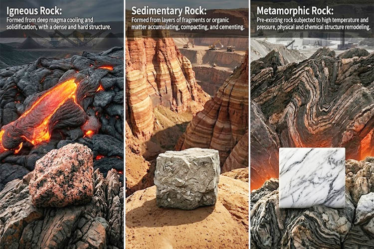 Rock Types and Formation: Igneous, Sedimentary, Metamorphic