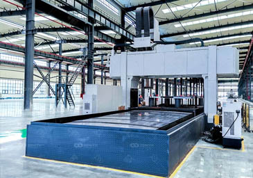 Heavy-duty CNC gantry milling machine in ZENITH manufacturing workshop for precision processing of mining equipment parts