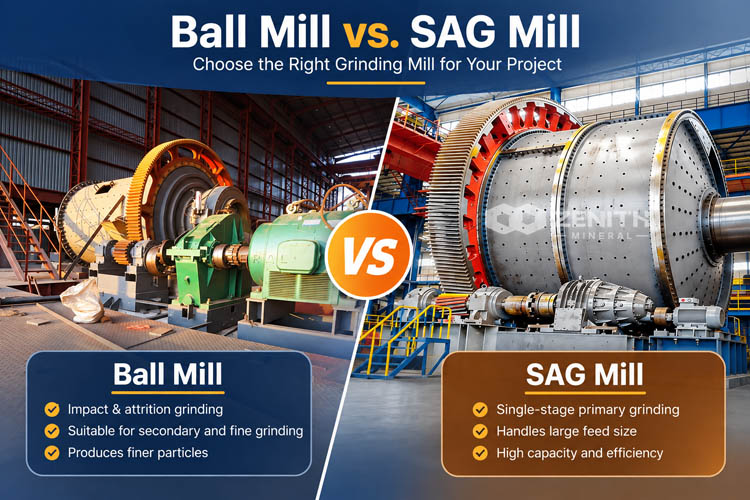 Key Differences Between Ball Mill and SAG Mill