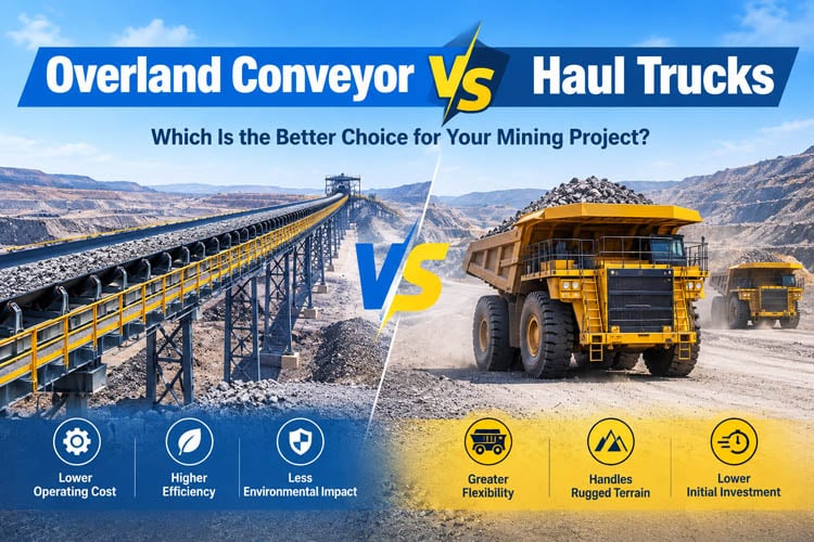 Overland Belt Conveyor vs. Haul Trucks